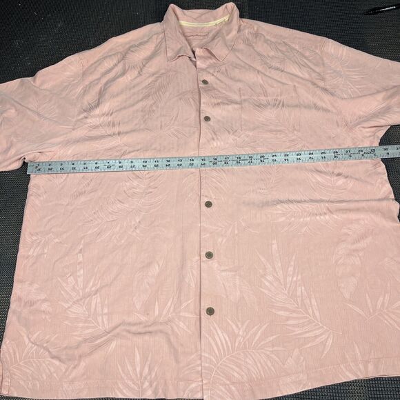 Tommy Bahama Men's XXL 100% Silk Camp Shirt Peach Preppy - Picture 7 of 9